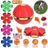 4 Pack Flying Saucer Ball Electric Colorful Flying Toy UFO Ball with LED Lights for Pet Children Outdoor Toy
